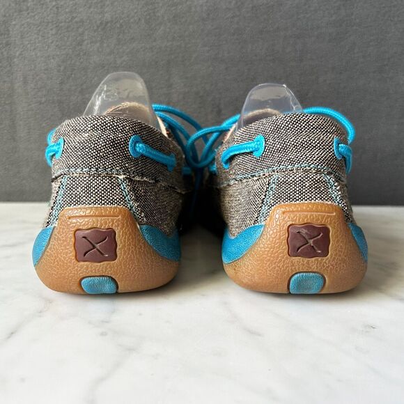 Twisted X Boat Shoe Driving Moc Dusk Teal Southwest Pattern - Women's Size 6.5 - Picture 5 of 7